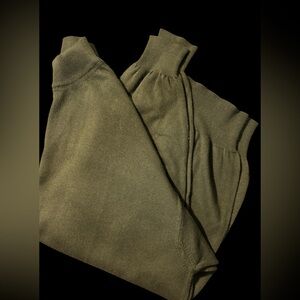 Classic Cotton Modal Blend Hunter Green Men's Mock Neck Sweater Sz M.